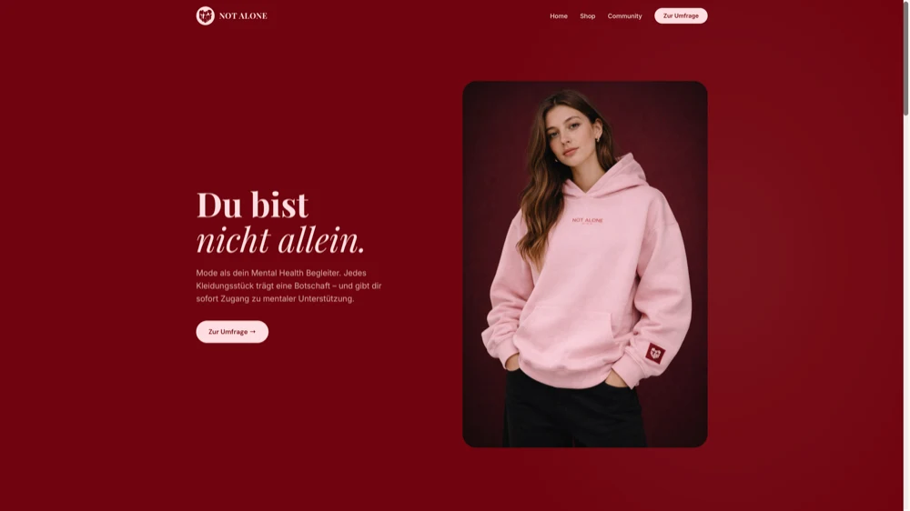 Mit Spotlight gebaute Website