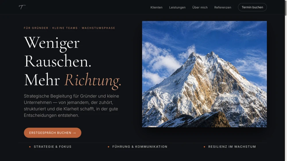 Mit Spotlight gebaute Website